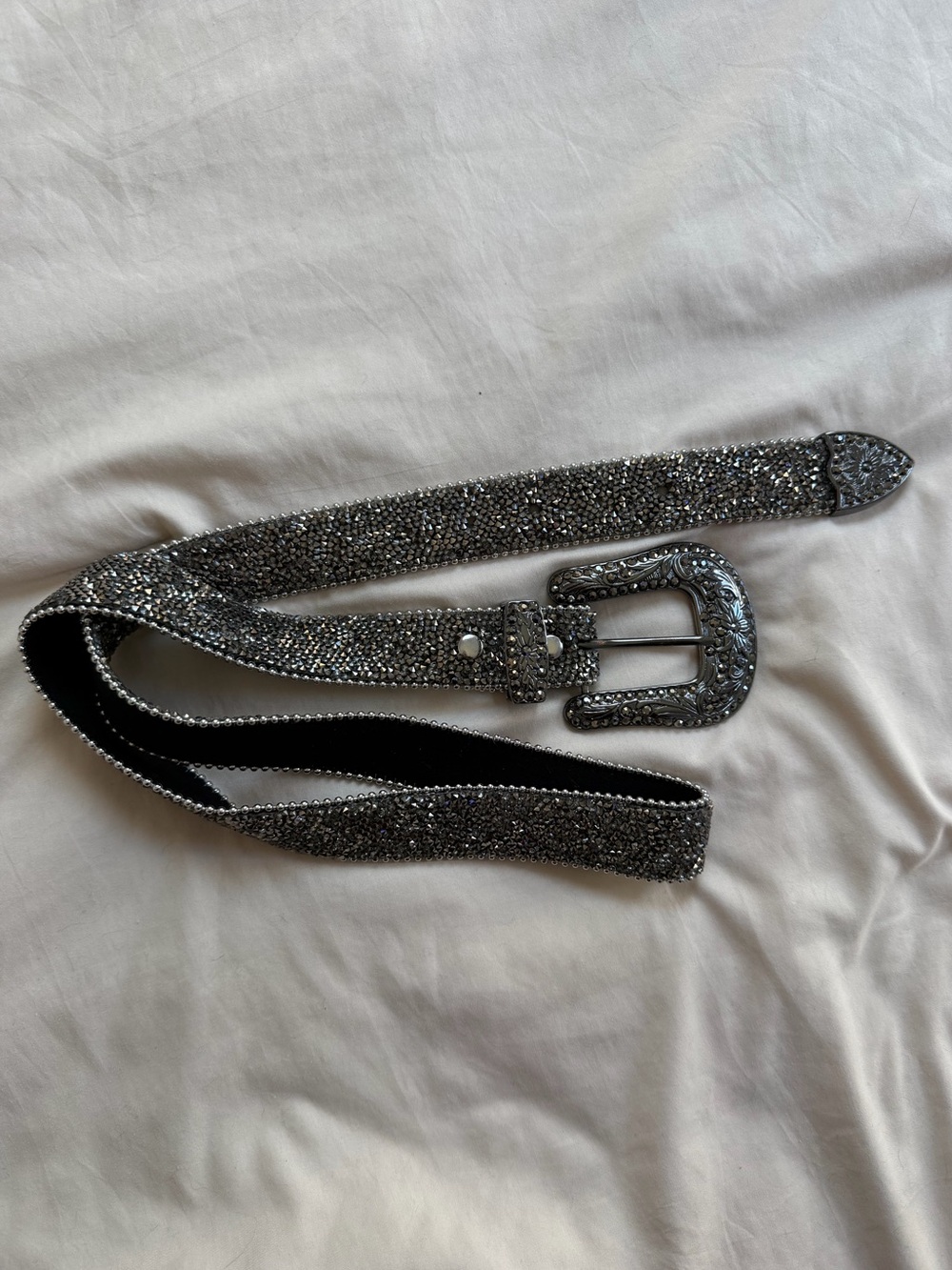 Real Genuine Leather Blinged Belt